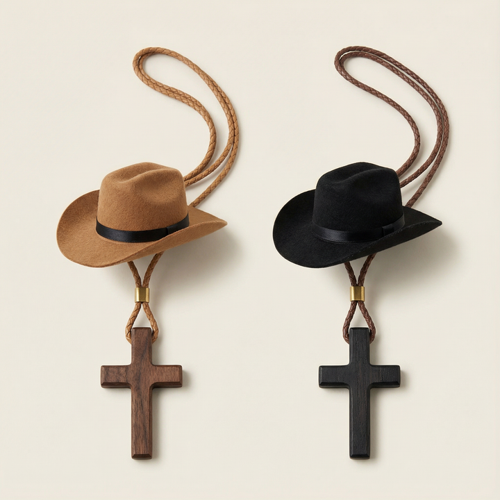 Saddle Cross – Zawieszka z Kapeluszem Kowbojskim i Kors