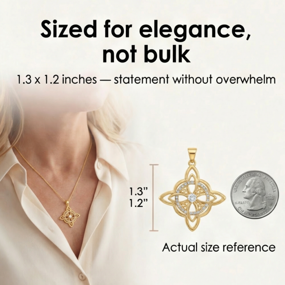Elowen – Halsband z Kristall Celtickim Węzłem
