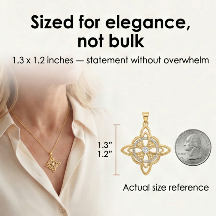 Elowen – Halsband z Kristall Celtickim Węzłem
