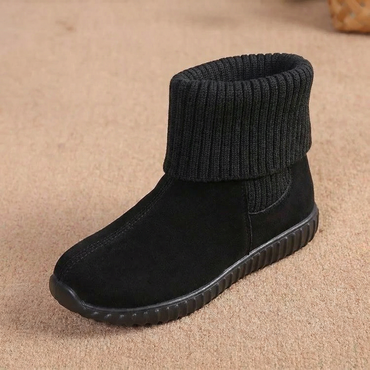 Cozella – Dam mocka boots ankelhöga z dzianinowym mankietem