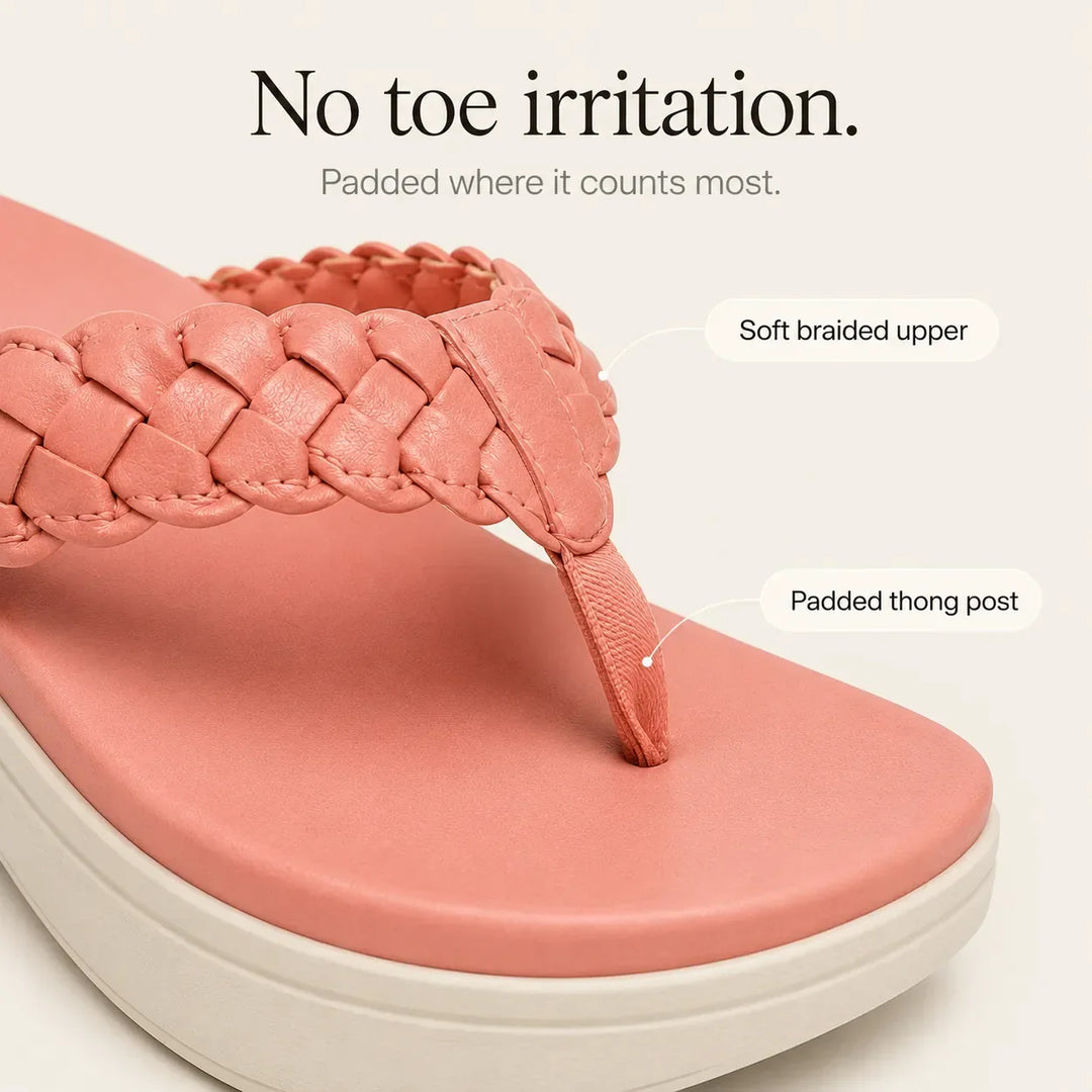 Solvea – Sandaler på koturnie z plecionym paskiem i hög stöd dla fotvalv