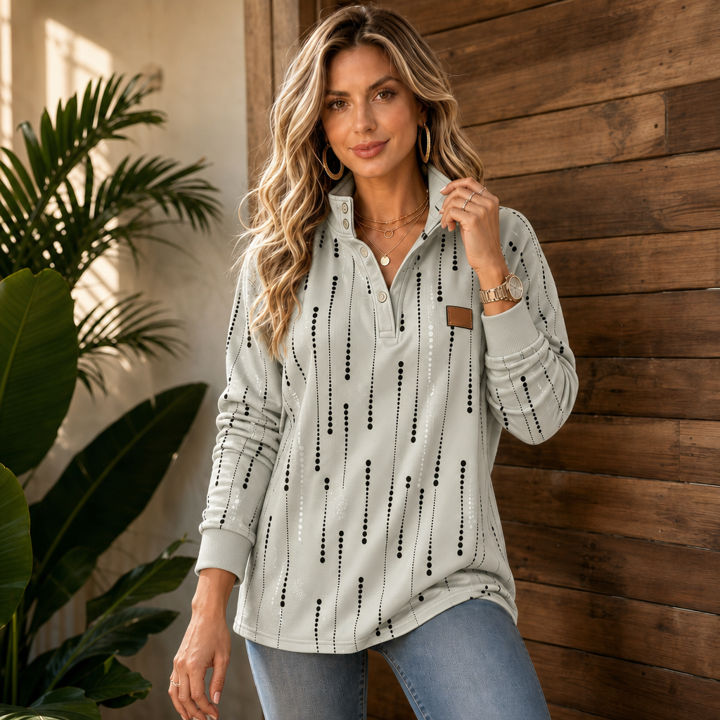 Dotwell – Tröja z Dotted Stand-Collar i guzikiem