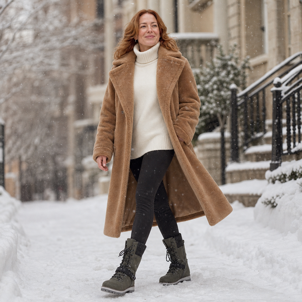Cozette – Breda vinter skor z dzianinowym cholewką