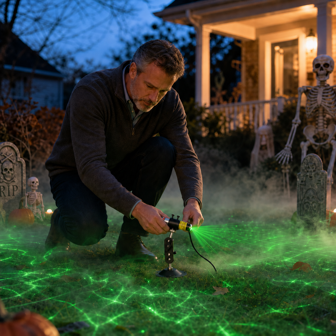 Swampglow – Grön Projektor Laserowy på Halloween