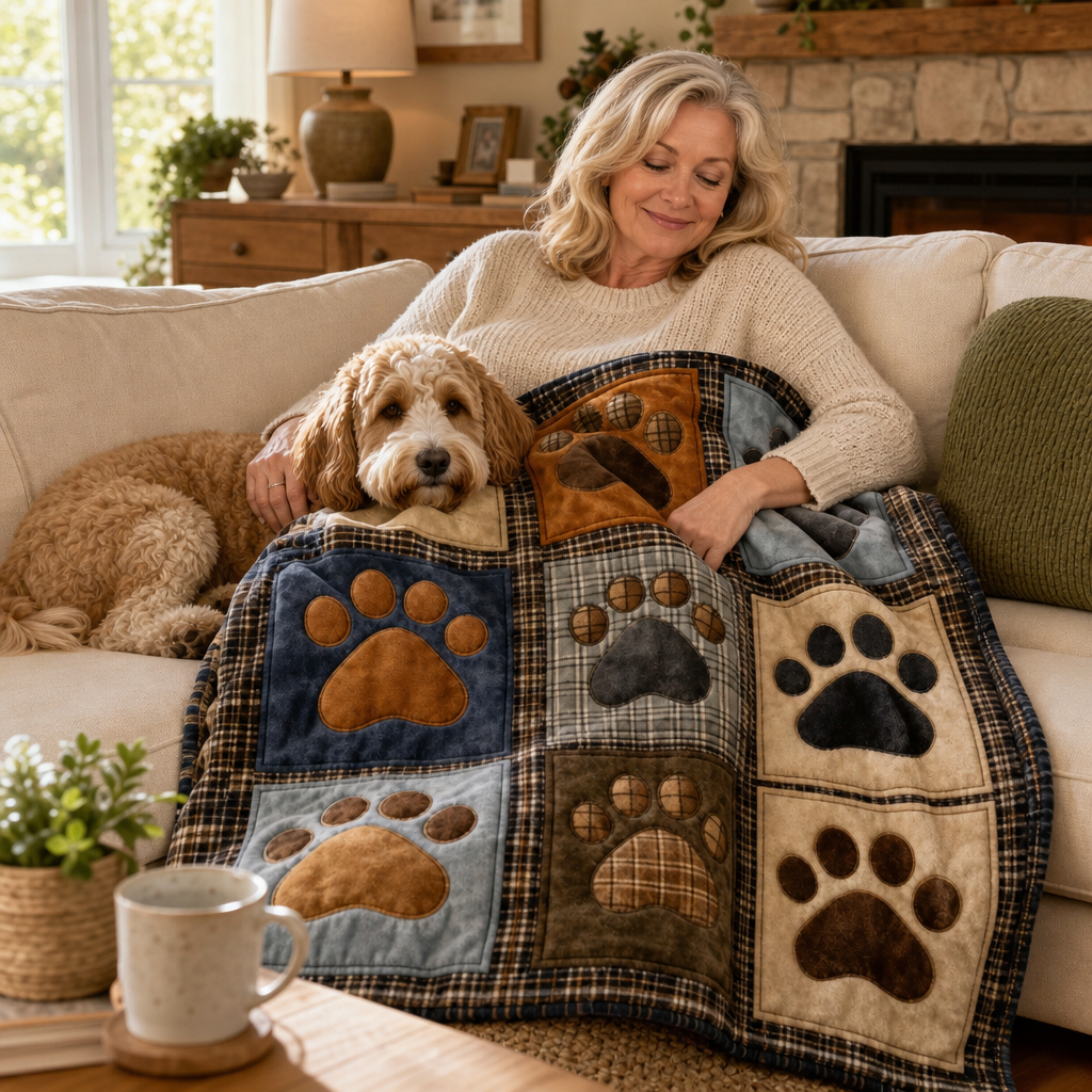 Pawhaven – Drukowany Koc Fleece w Mönster Łap