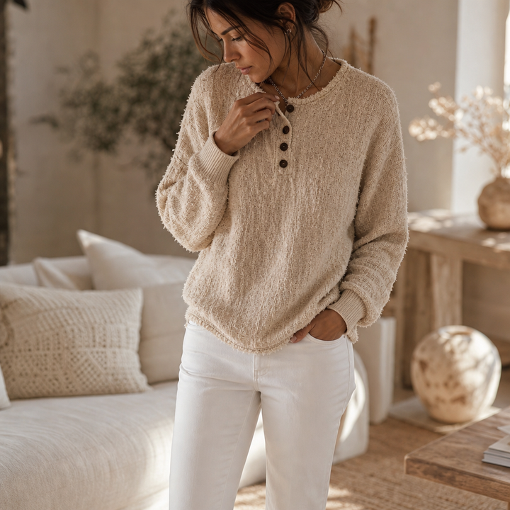 Autumbre – Tjock Tröja Henley z Knappar