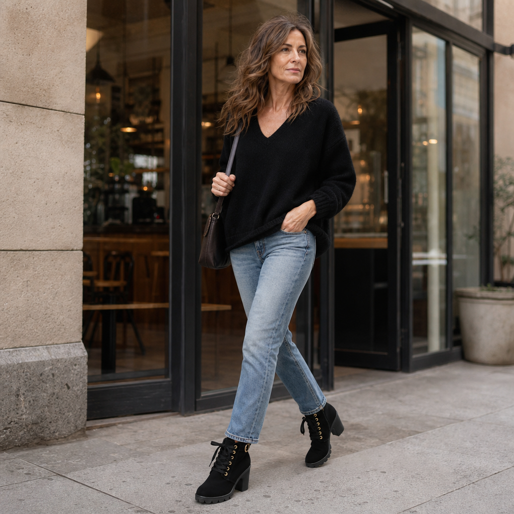 Steadē – Platforma Bred Chunky Obcas Boots ankelhöga