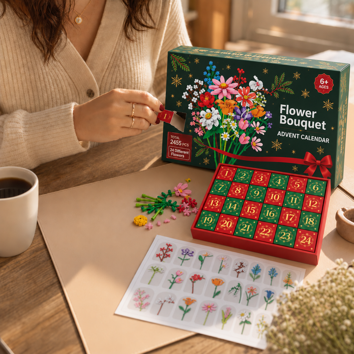 Advent Bloom – 24-dagars kalendarz adwentowy z kwiatami för budowania