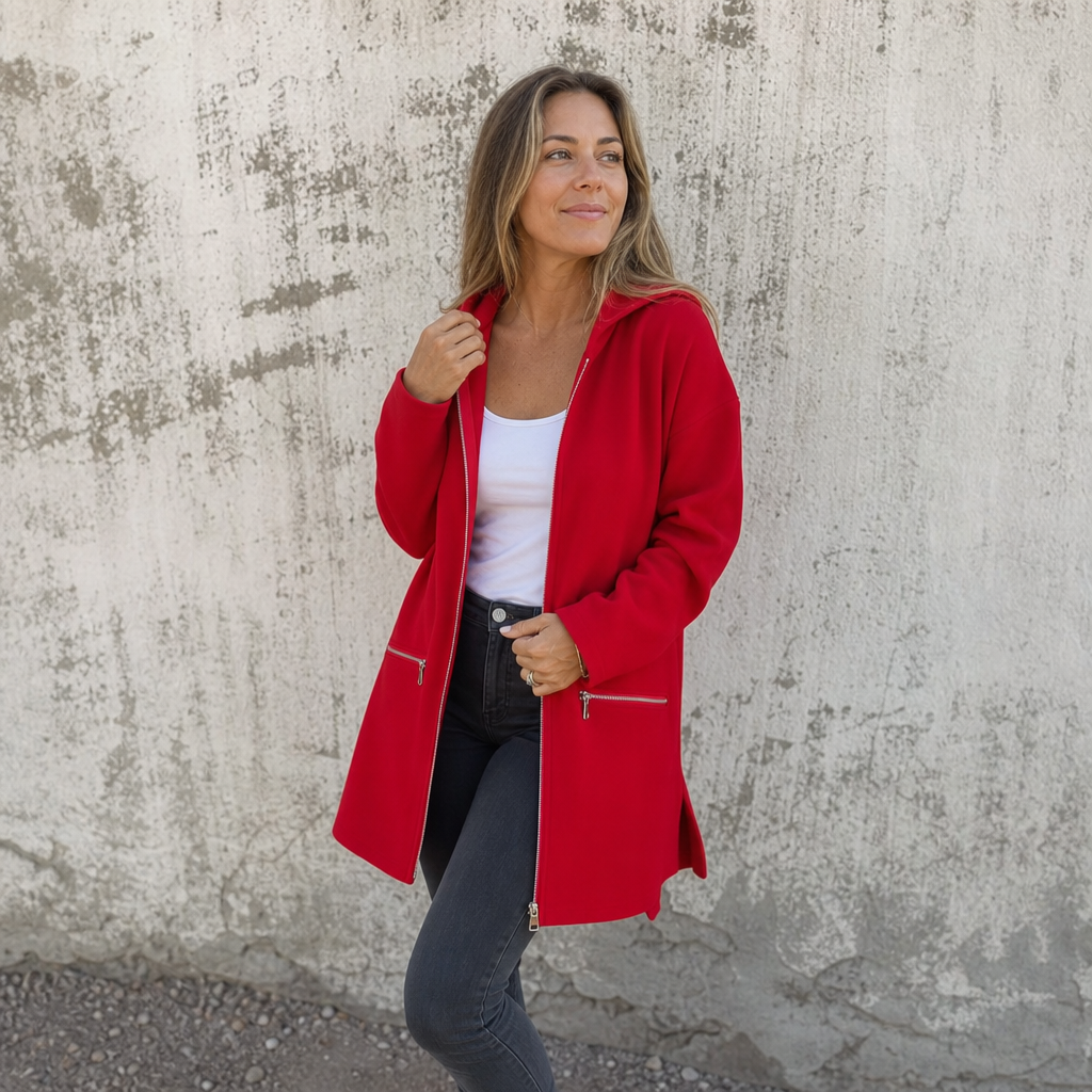Wearbella – Lång kofta z kapturem i otwartym przodem