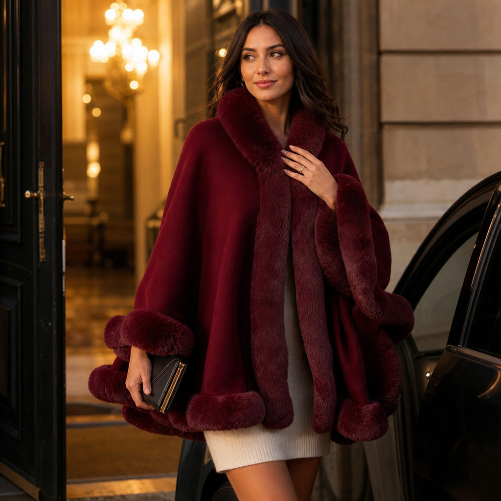Wearbella – Kaptur z dzianiny z finish z futra