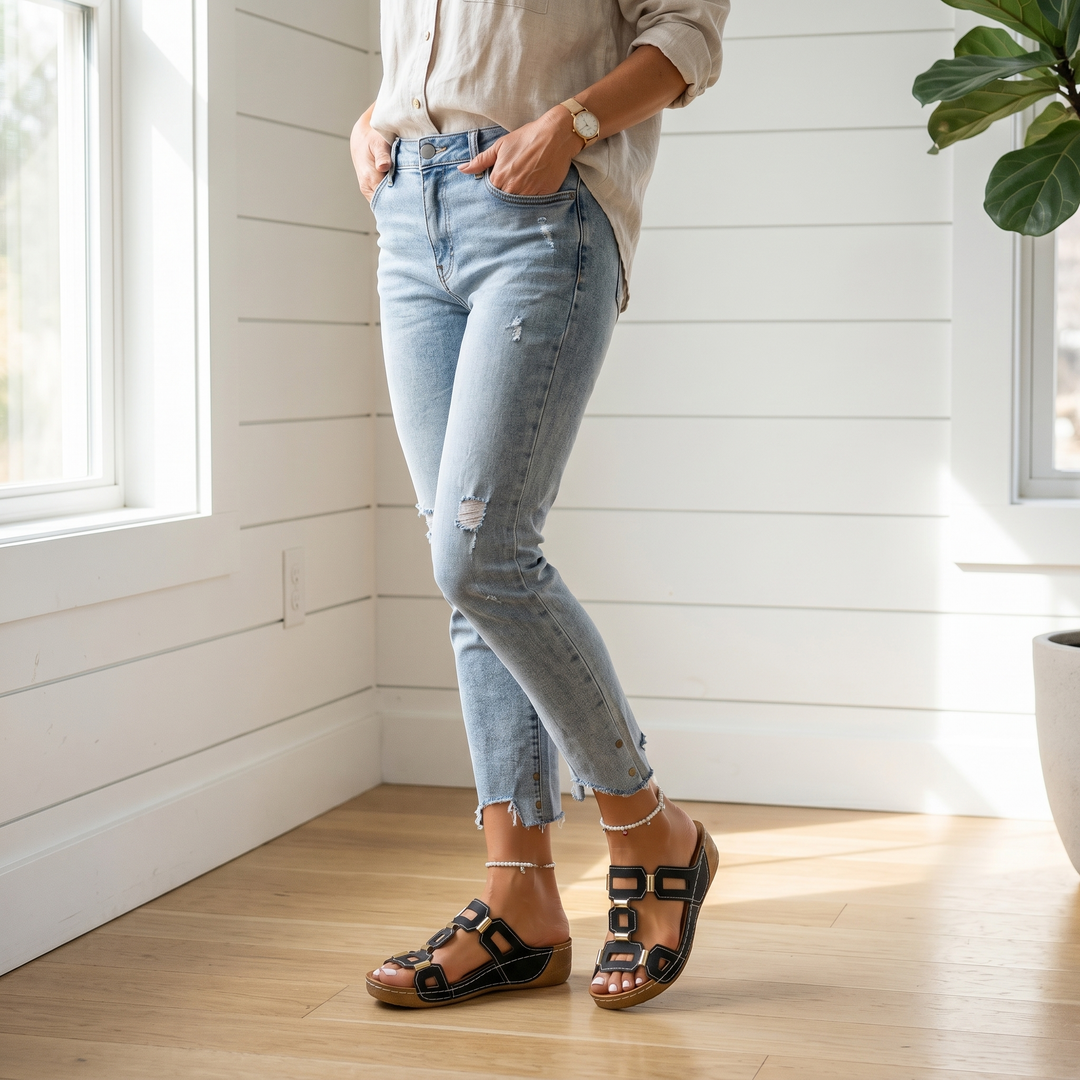 Soleva – Kobiece sandaler på plattform z wycięciami
