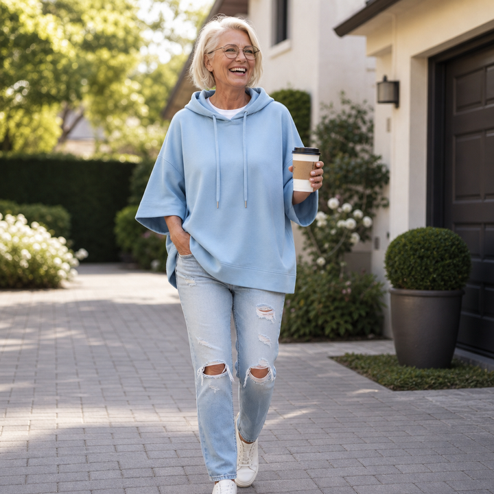 Wearbella – OverStorlekd Tröja z Kapturem z Breda RęKaffemi
