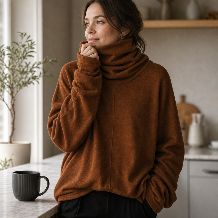 Cowlmara – Brushed Cowl-Neck OverStorlekd Pullover