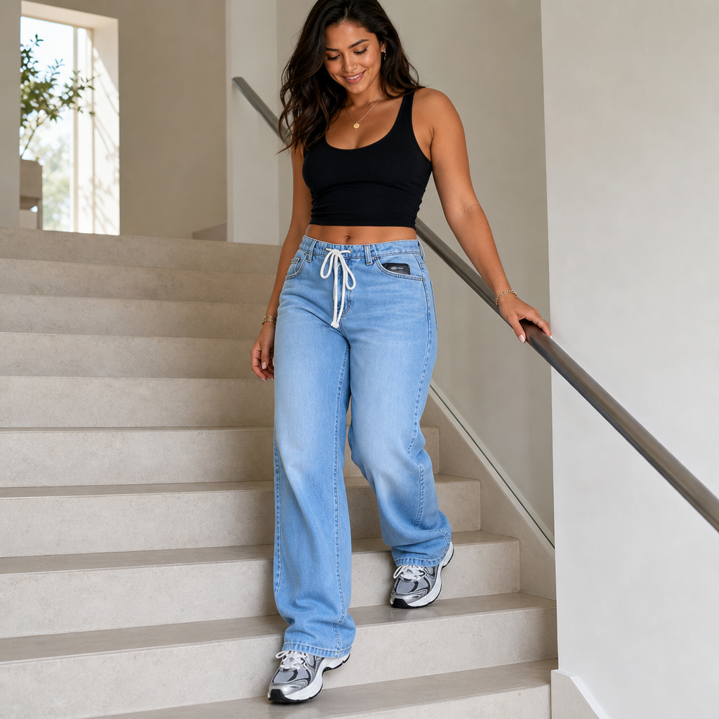 Flexelle – Jeansy med hög midja i vida ben