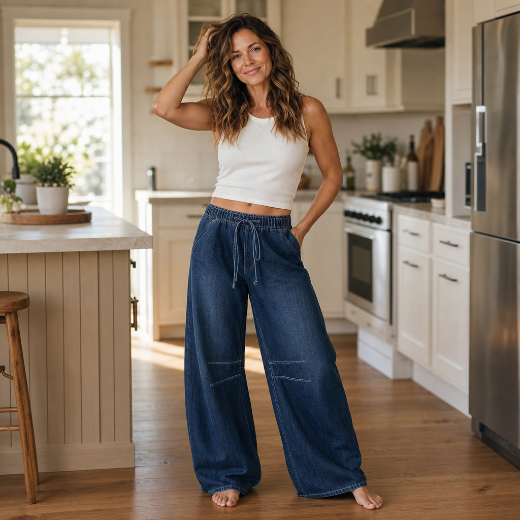 Wearbella – Justerbara Jeans Barrel w Luźnym Kroju
