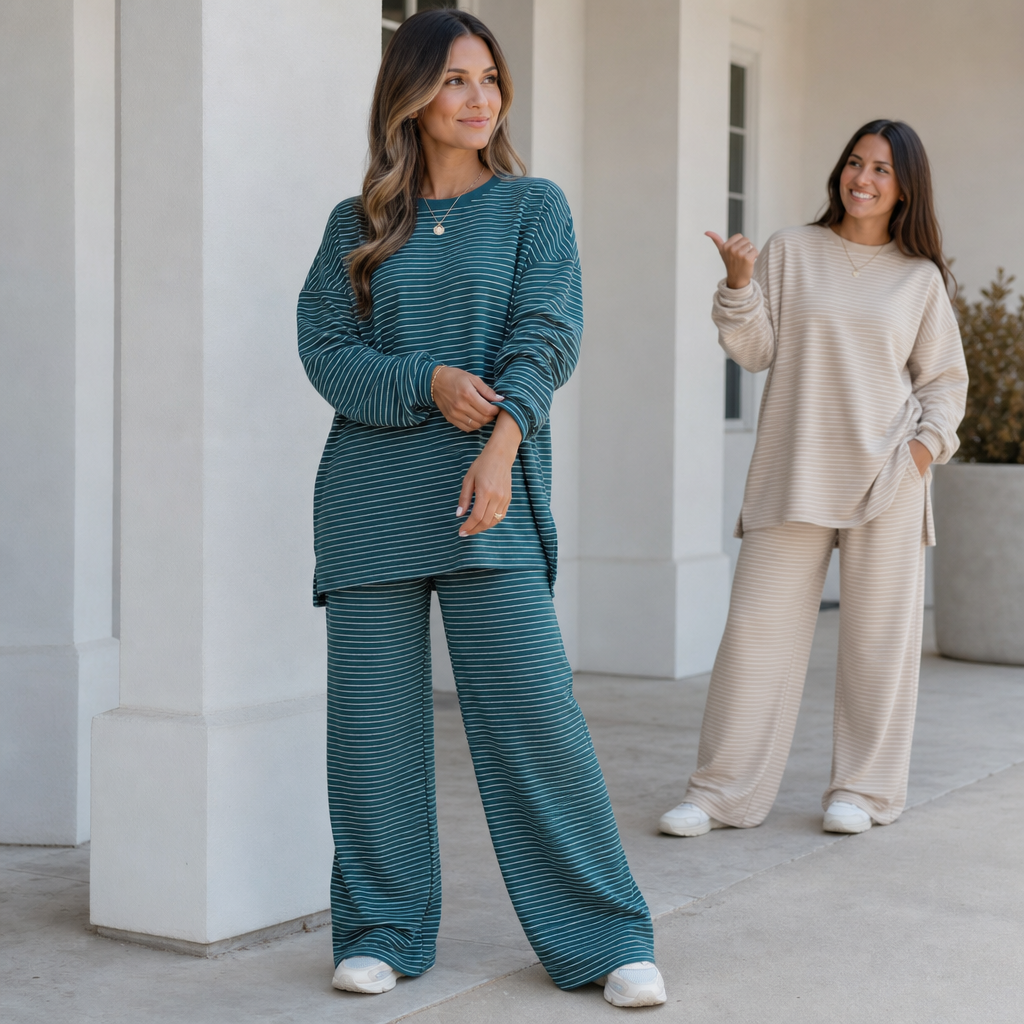 Stripe &amp; Ease – Striped Pullover i Breda Byxor
