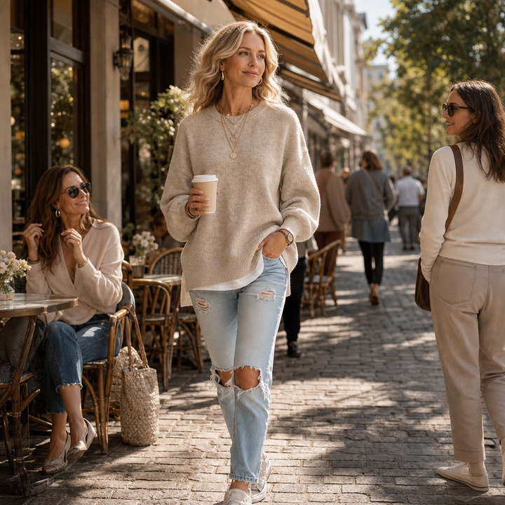 Wearbella – Tröja z opadającymi ramionami i lampionowymi ręKaffemi