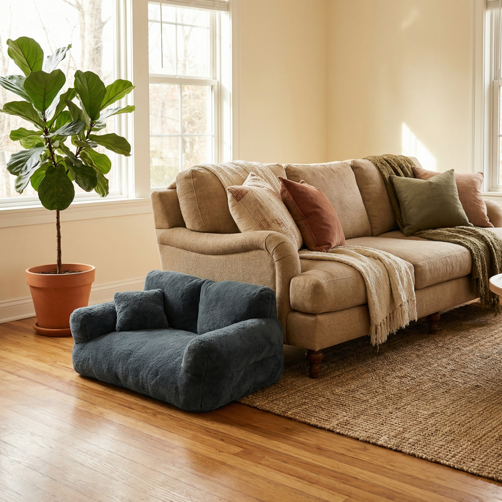 Pawluna – Pluszowa Sofa dla Zwierząt z Praniem w Tvättmaskin