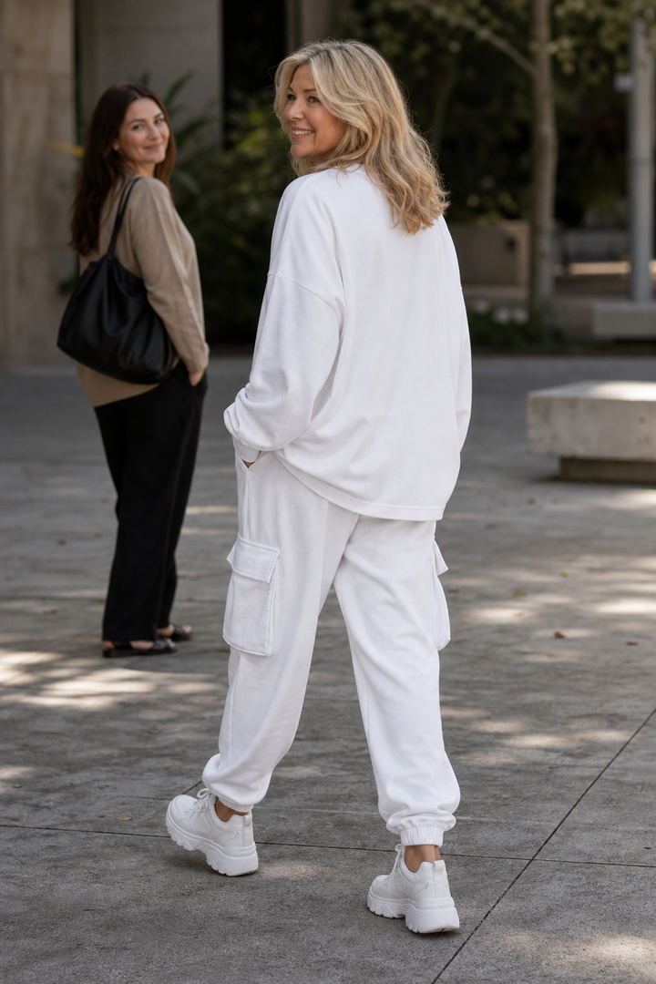 Dayworn – Set bluzki z okrągłym urringning i byxor cargo