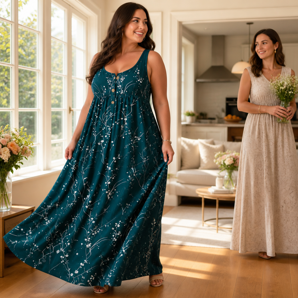 Stillwear – Klänning Maxi, som faller, aldrig sig inte sitter