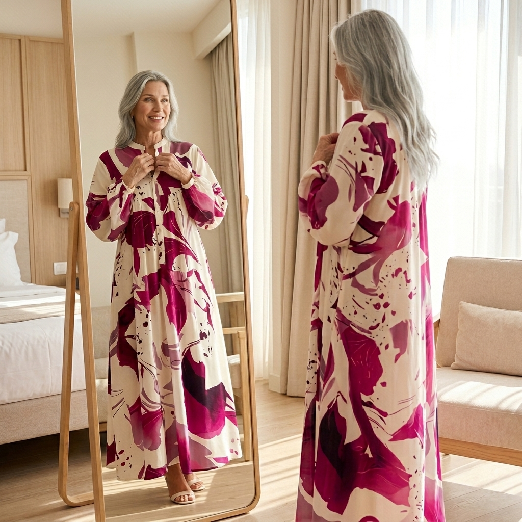 Floressa – Abstrakcyjna Blommig Klänning Maxi