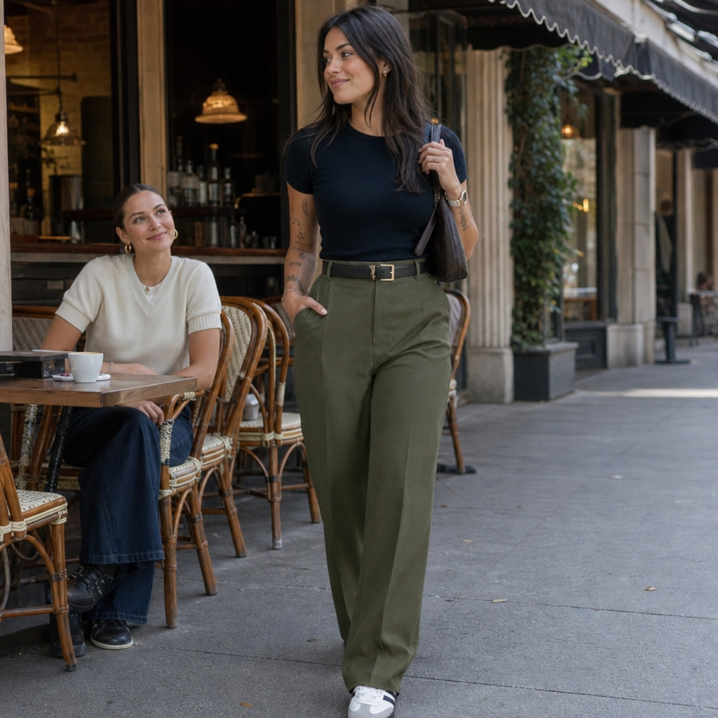 Wearbella – Byxor med hög midja i vida ben