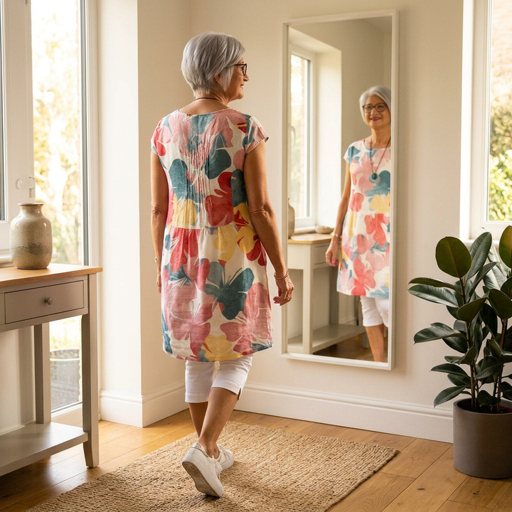 Florella – Sommar klänning w kwiaty akwarelowe