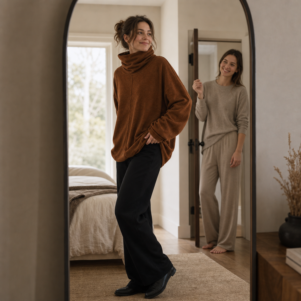 Cowlmara – Brushed Cowl-Neck OverStorlekd Pullover