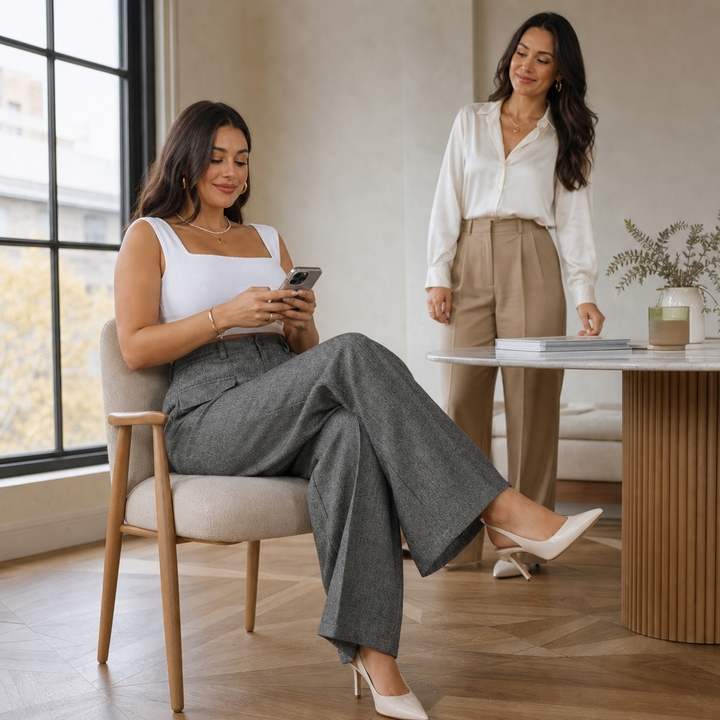 Wearbella – Byxor med hög midja, vida ben