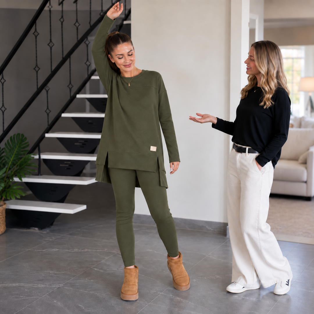 Wearbella – Set med lång ärm i spodniami w stilu split