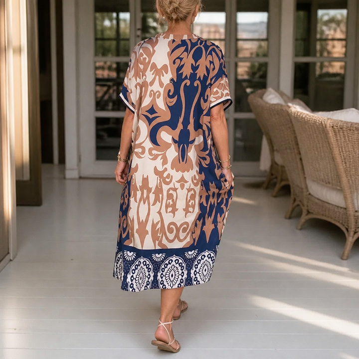 Wearbella – Lös klänning midi z urringning i form av litery V