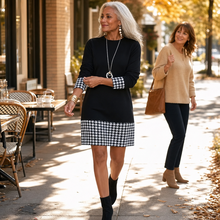 Wearbella – Klänning A-Line w Kratę med lång ärm