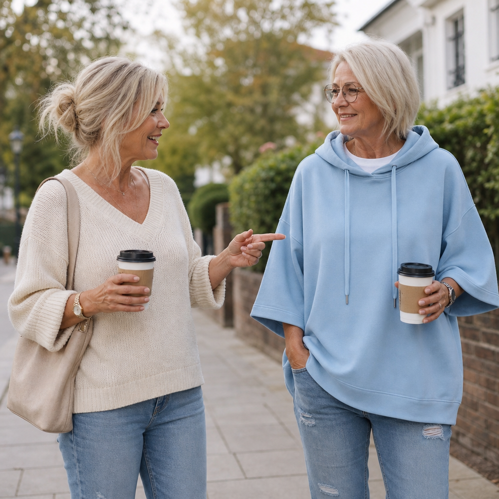 Wearbella – OverStorlekd Tröja z Kapturem z Breda RęKaffemi