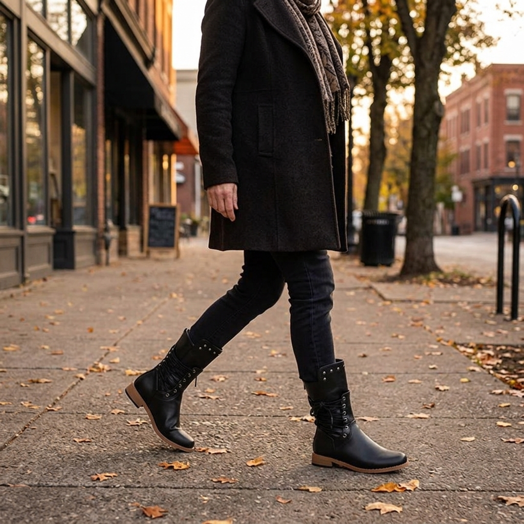 Westlyn – Dam boots på sznurówki z wełnianą podszewką