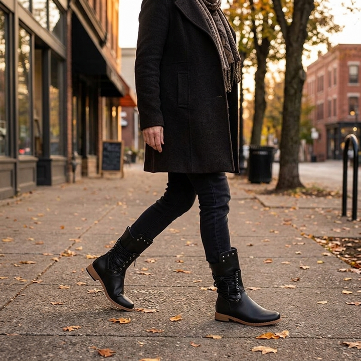 Westlyn – Dam boots på sznurówki z wełnianą podszewką