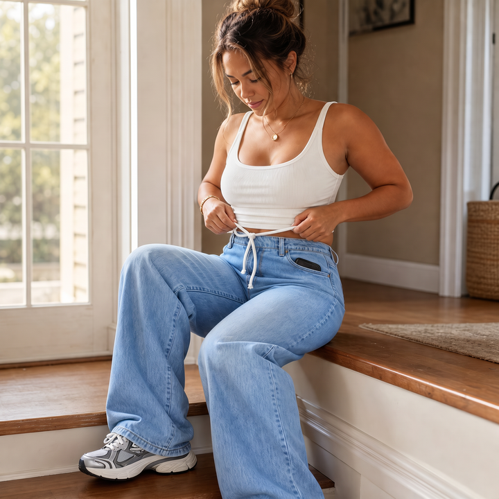 Flexelle – Jeansy med hög midja i vida ben