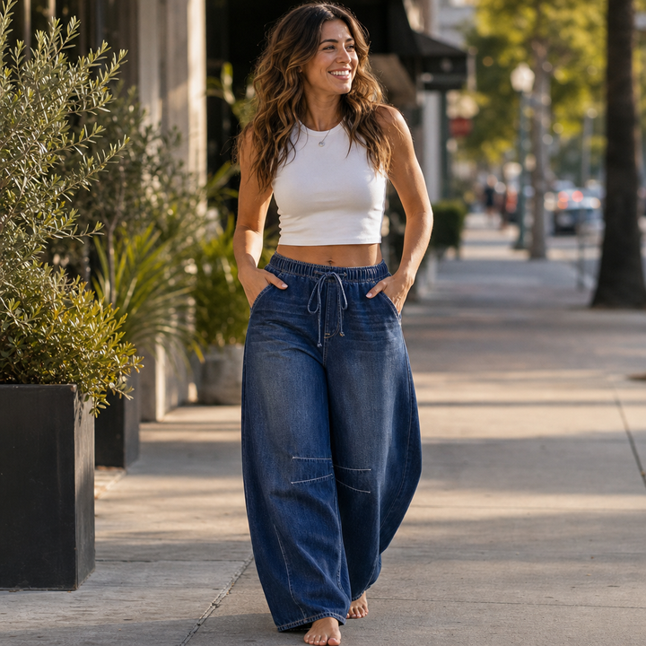 Wearbella – Justerbara Jeans Barrel w Luźnym Kroju