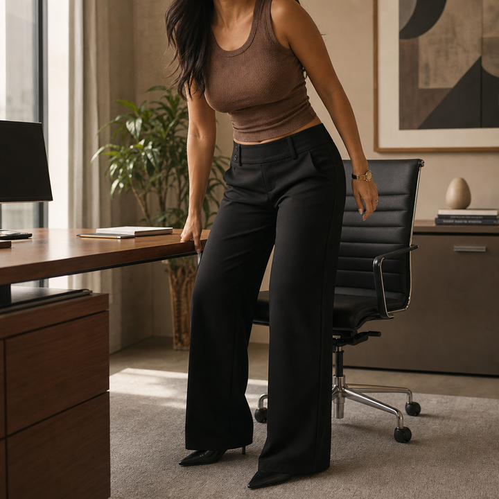 Wearbella – Byxor med hög midja i vida ben