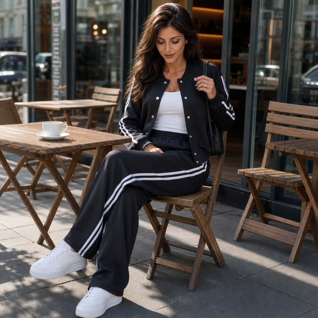 Wearbella – Set dresowy med hög midja i vida ben