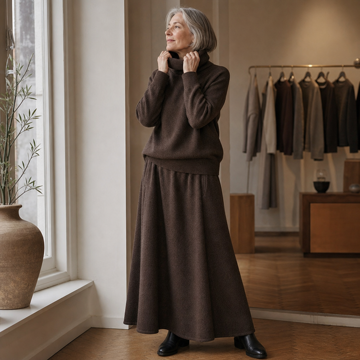 Lunelle – Set swetra z golfem i kjol maxi