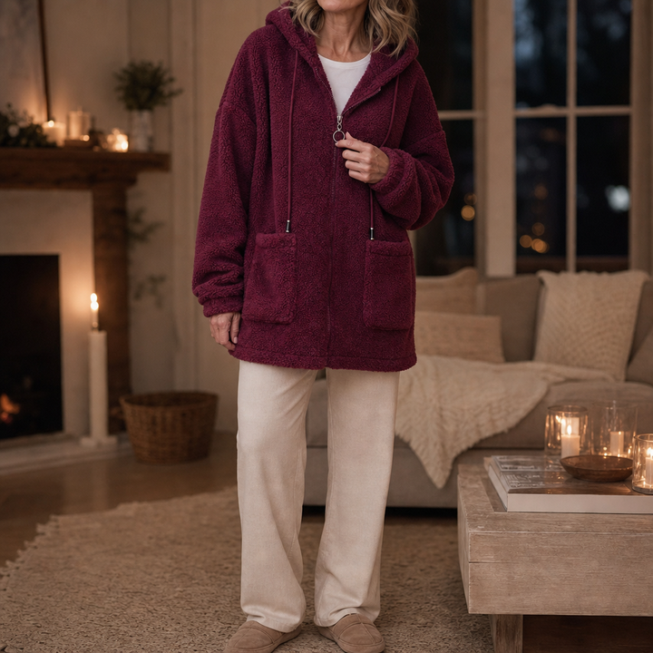 Cozamora – OverStorlekd Sherpa Fleece Zip-Up Hoodie