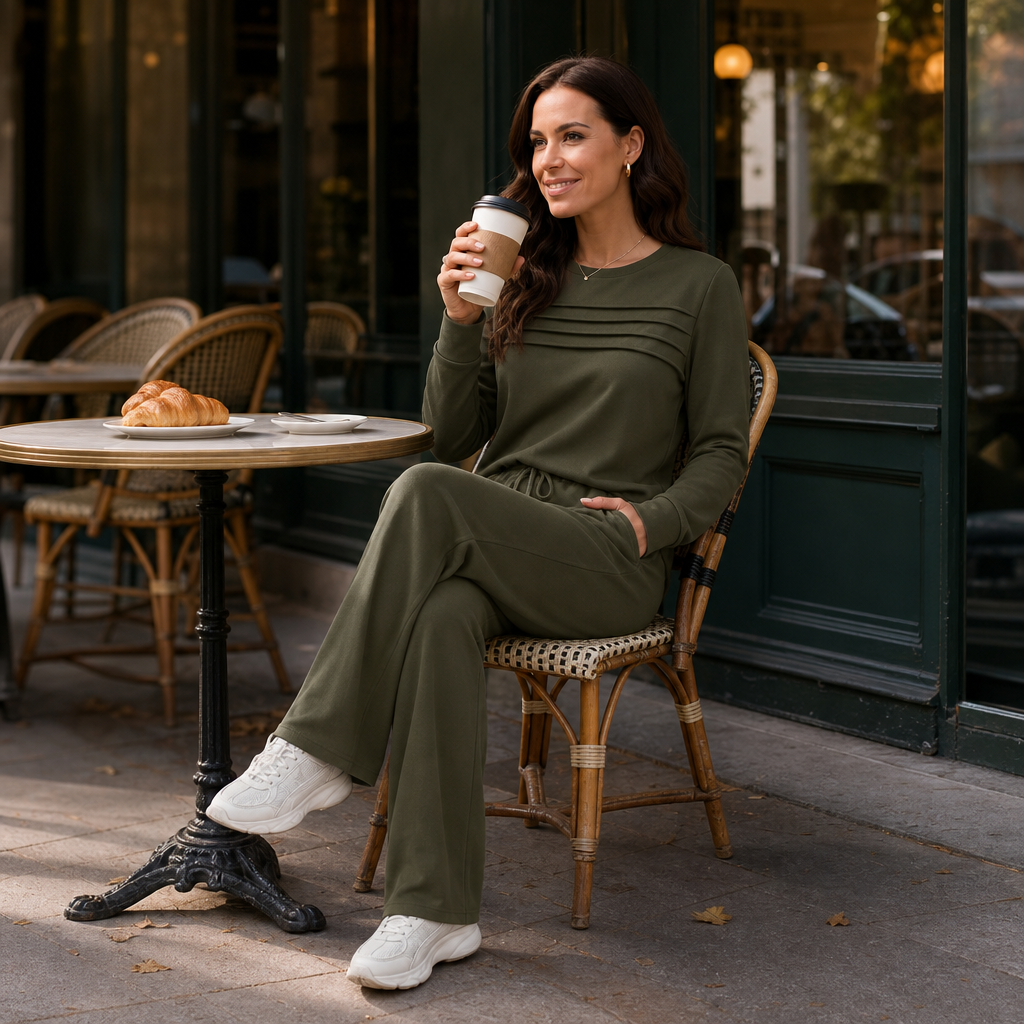 Wearbella – Set dresowy z plisowanym okrągłym urringning