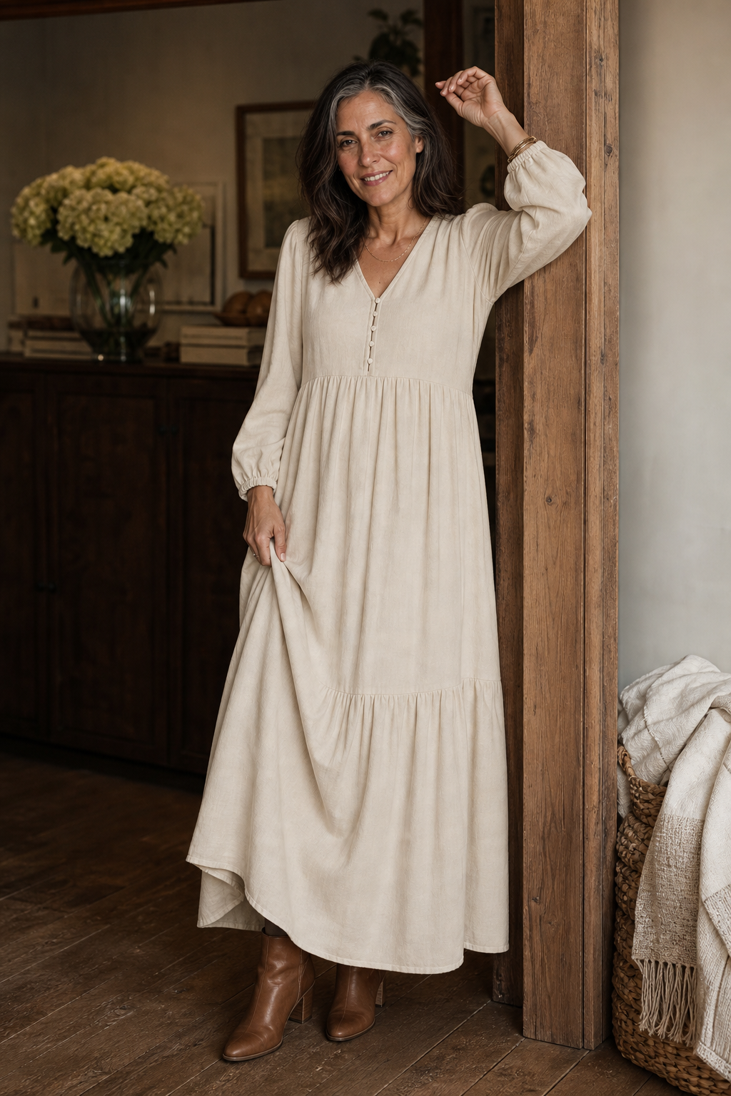Wearbella – Lös klänning maxi z urringning w v-ringning