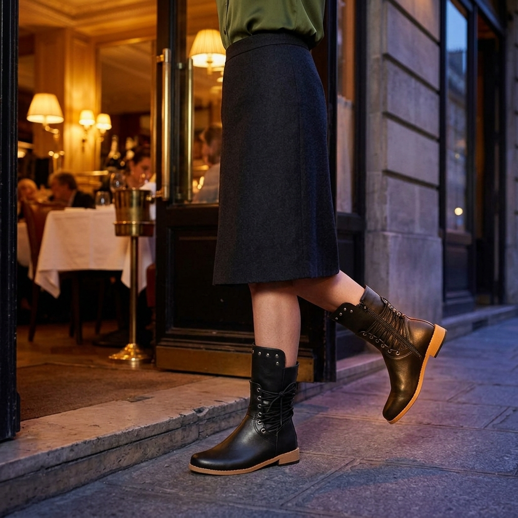 Westlyn – Dam boots på sznurówki z wełnianą podszewką