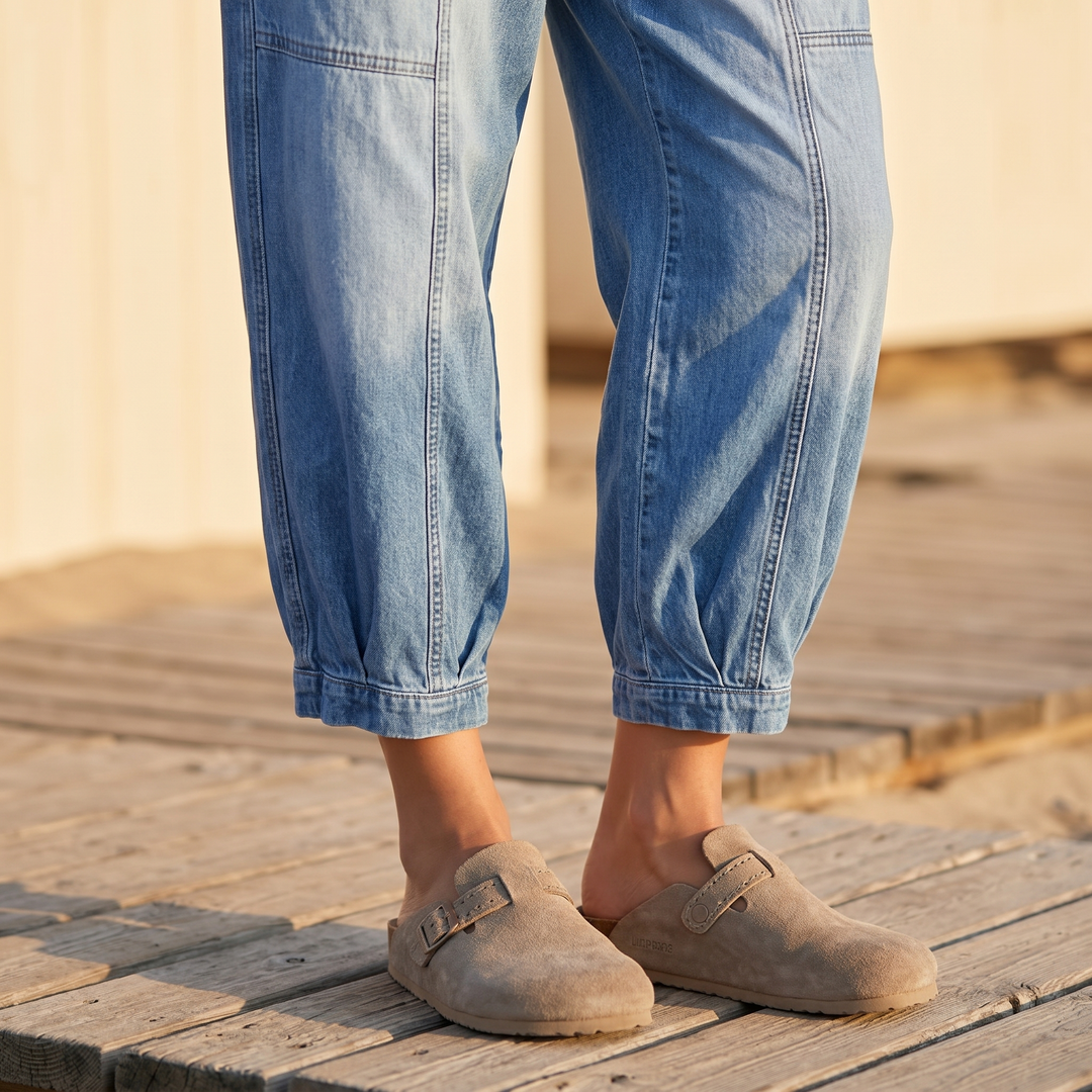 Loméa – Dam byxor denim z luźnym, elastycznym band