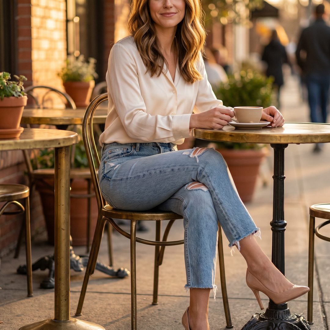 Wearbella – Dam jeans 7/8 z postrzępionym dołem