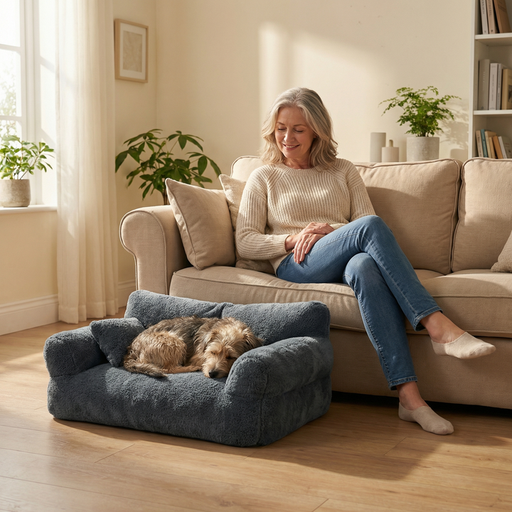 Pawluna – Pluszowa Sofa dla Zwierząt z Praniem w Tvättmaskin
