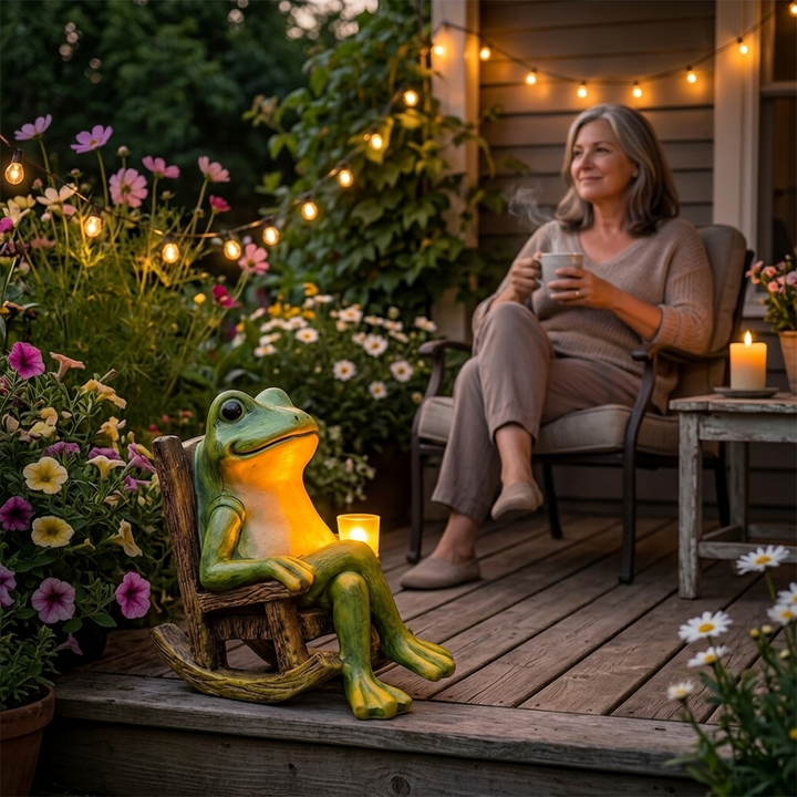 Glowfrog - świecąca żaba ogrodowa w bujanym fotelu