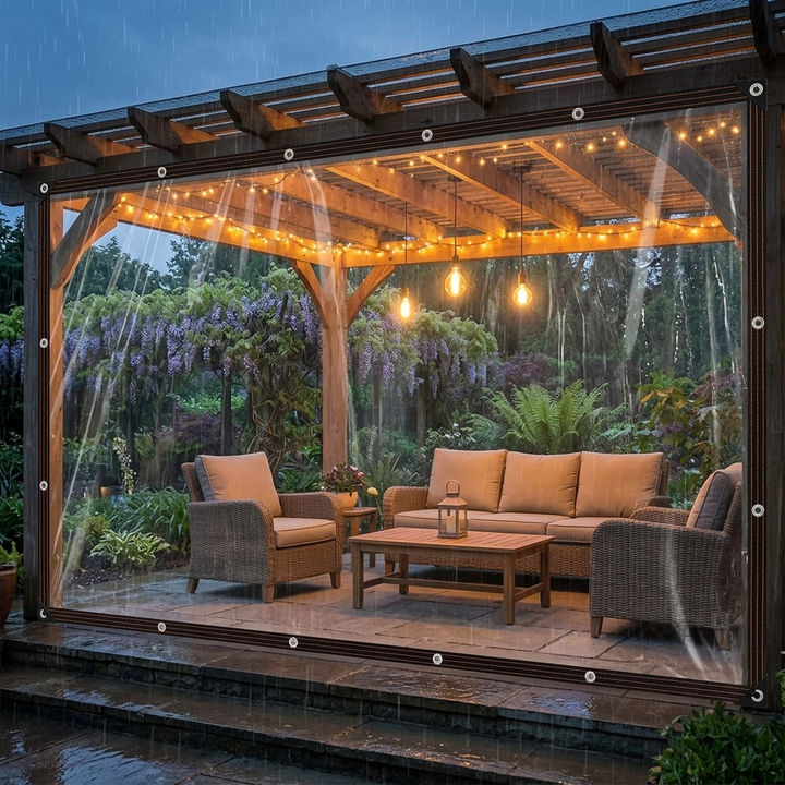 Clearvana – Transparent, wytrzyLiten tarp på patio