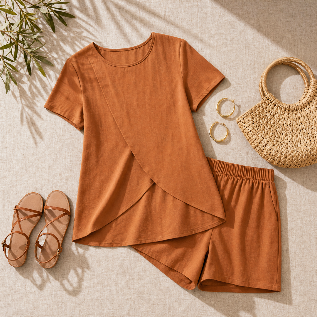 Solenza – Dam sommar set z tulipanowym dołem